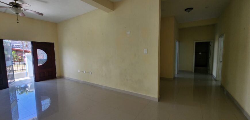 Belmopan- Unfurnished Three Bedroom Ground Floor Apartment